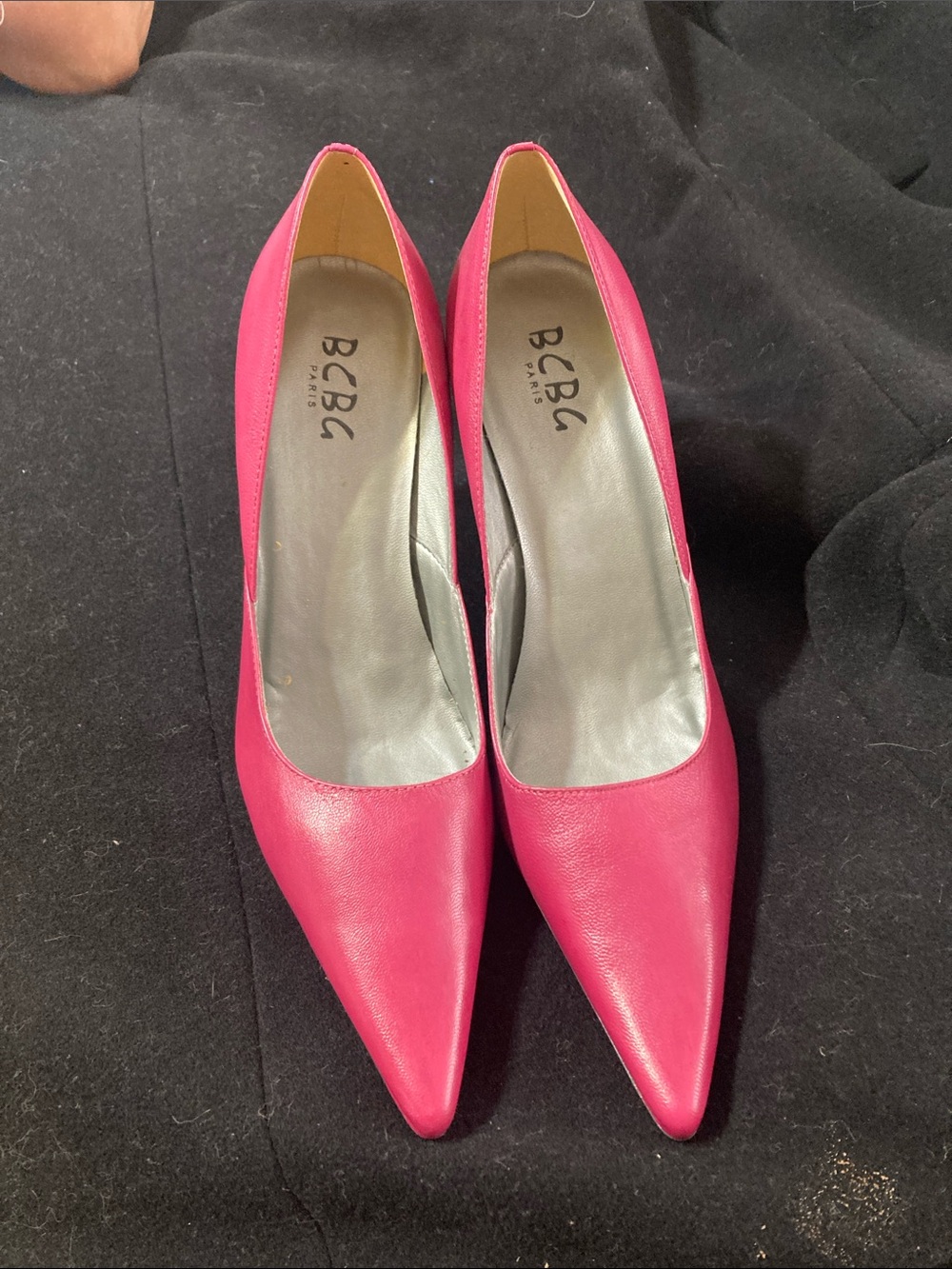 BCBG Paris Hot Pink Pointed-Toe Leather Pumps